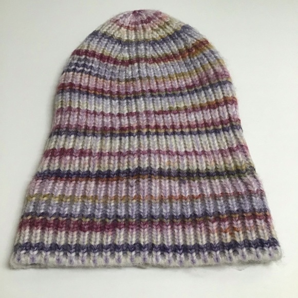 Pastel Knit Hat Gloves SET Ski Cap Beanie & Matching Fingerless Mittens Texting - Picture 10 of 11